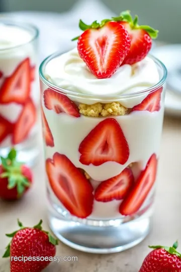 Easy Strawberry Shortcake Parfait presentation