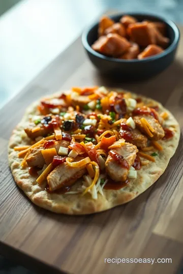 Teriyaki Chicken Flatbread with Sweet Teriyaki Sauce presentation