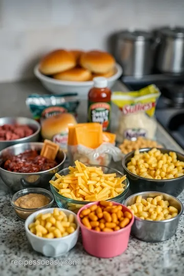 Ultimate BBQ Mac and Cheese Burger ingredients