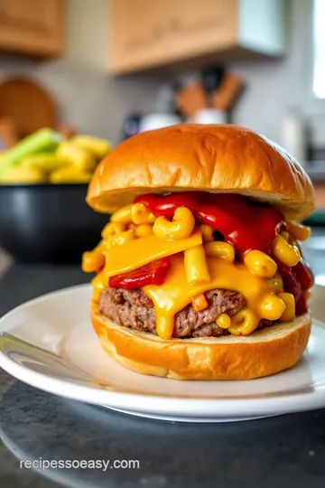 Ultimate BBQ Mac and Cheese Burger steps