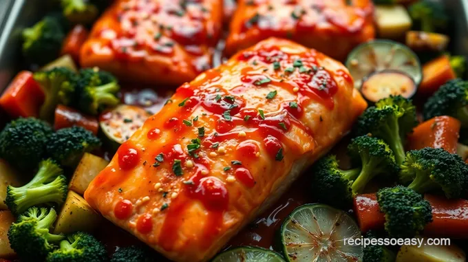 Sweet Chili Sheet Pan Salmon with Colorful Veggies