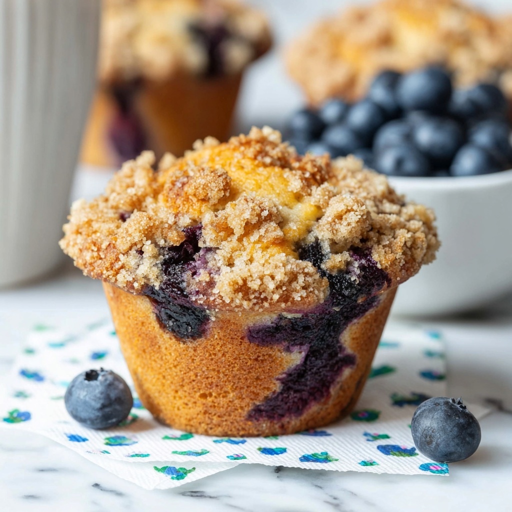 Vegan Blueberry Muffins With Crumb Topping Recipe - Recipe Image