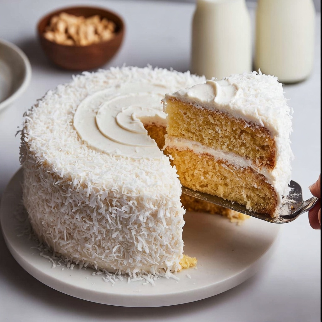 Vegan Coconut Cake With Whipped Cream Cheese Frosting Recipe - Recipe Image