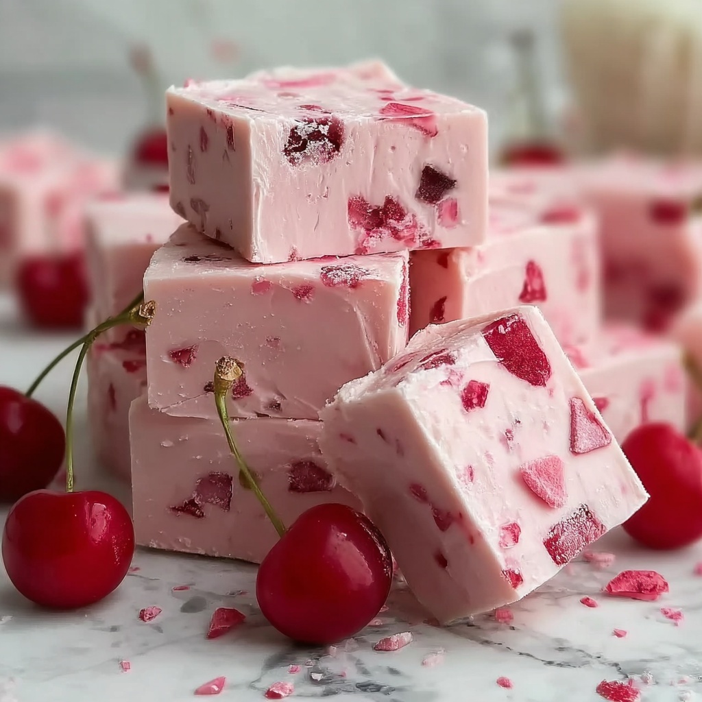 No-Bake Cherry Fudge Recipe - Recipe Image