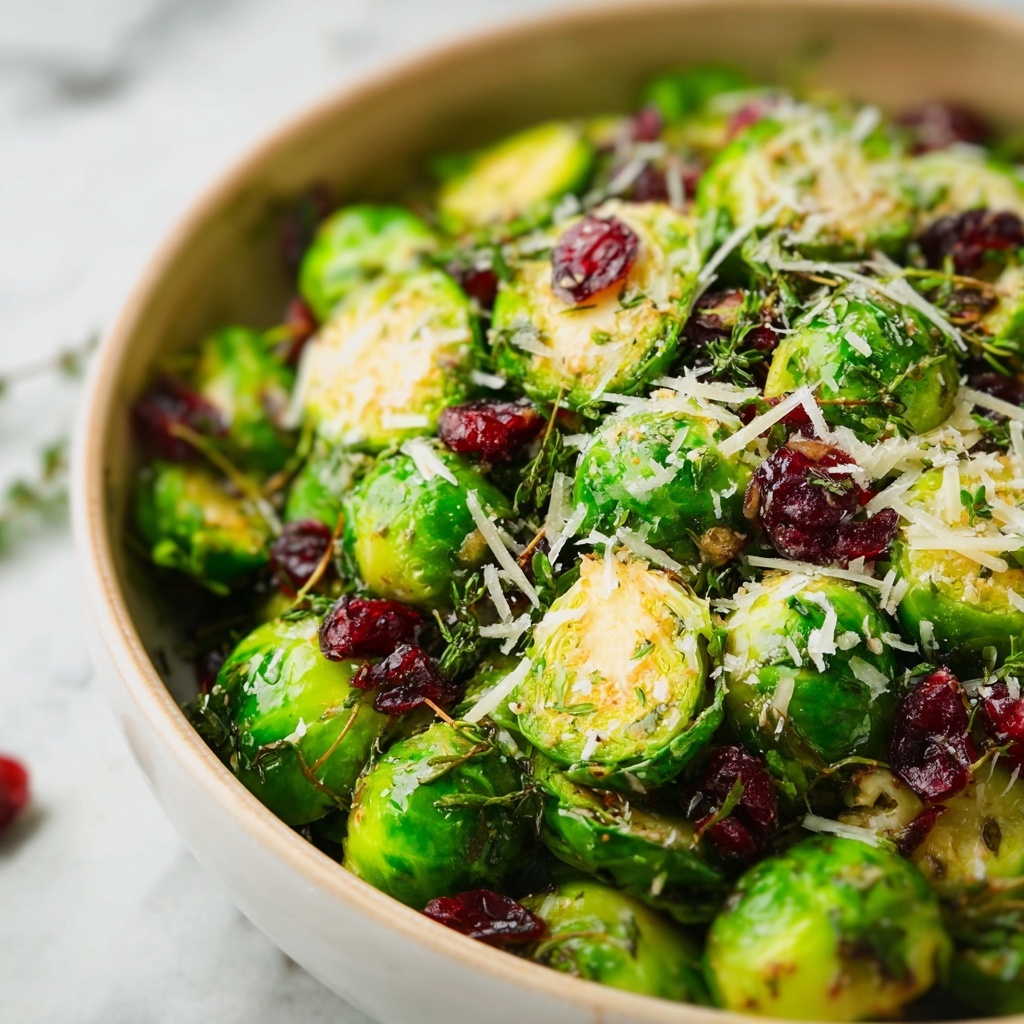 Brussels Sprout Salad with Cranberries and Parmesan Recipe - Recipe Image