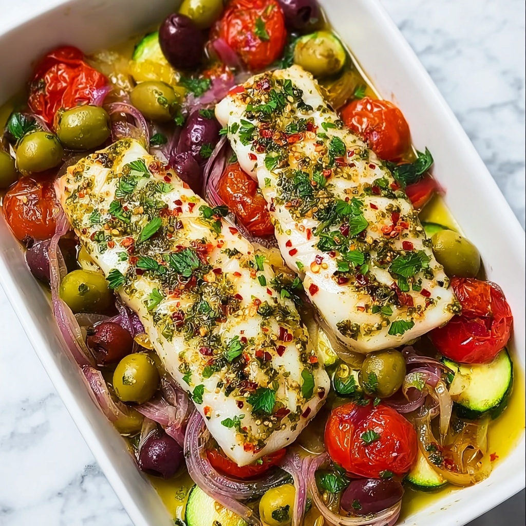 Mediterranean Baked Fish Recipe - Recipe Image