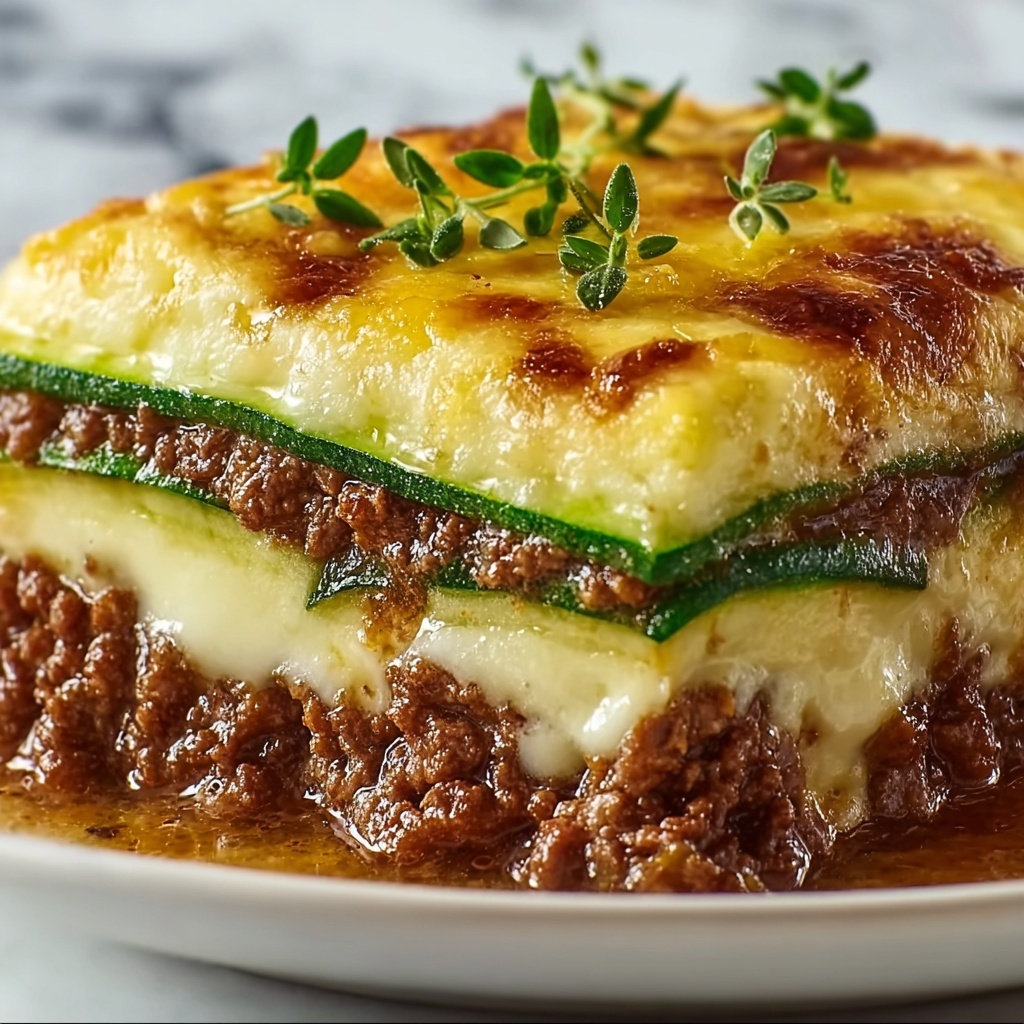 Cheesy Beef & Zucchini Casserole Recipe - Recipe Image