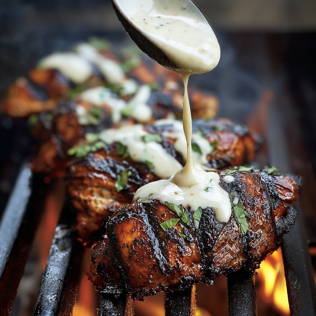 Cajun Grilled Chicken with Alabama White Sauce Recipe - Recipe Image