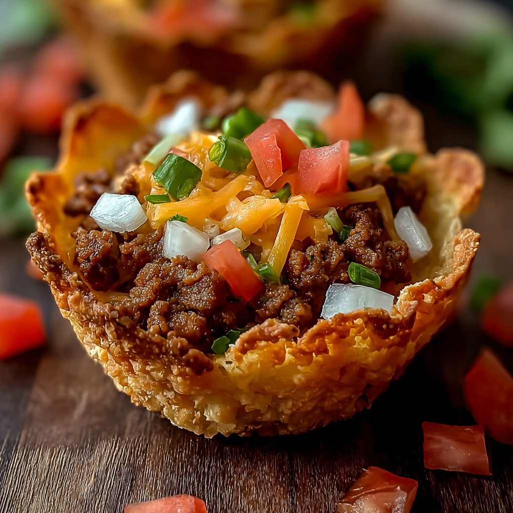 Mini Taco Cupcakes with Zesty Ground Beef and Cheese Recipe - Recipe Image