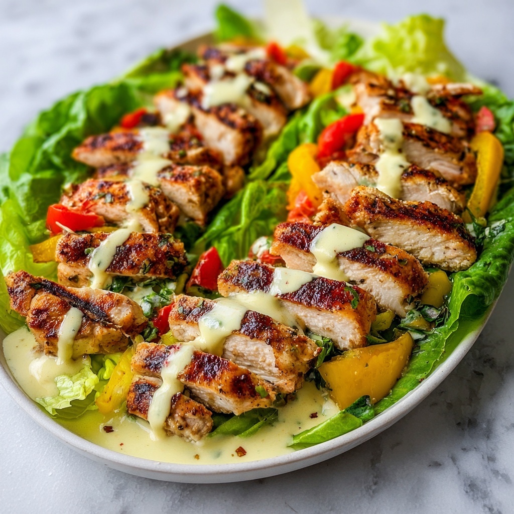 Grilled Romaine Caesar Salad with Chicken and Pancetta Recipe - Recipe Image