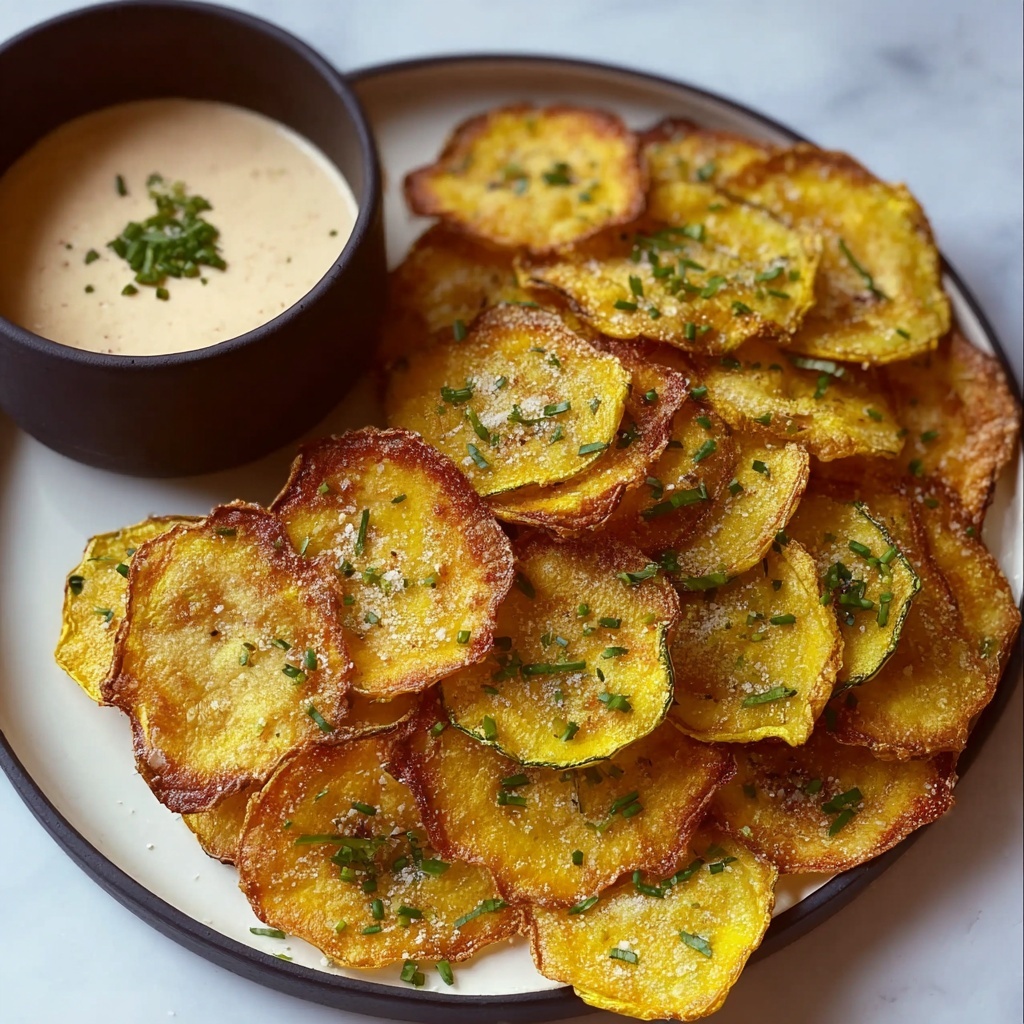 Crispy Air Fryer Yellow Squash with Parmesan and Spicy Dipping Sauce Recipe - Recipe Image