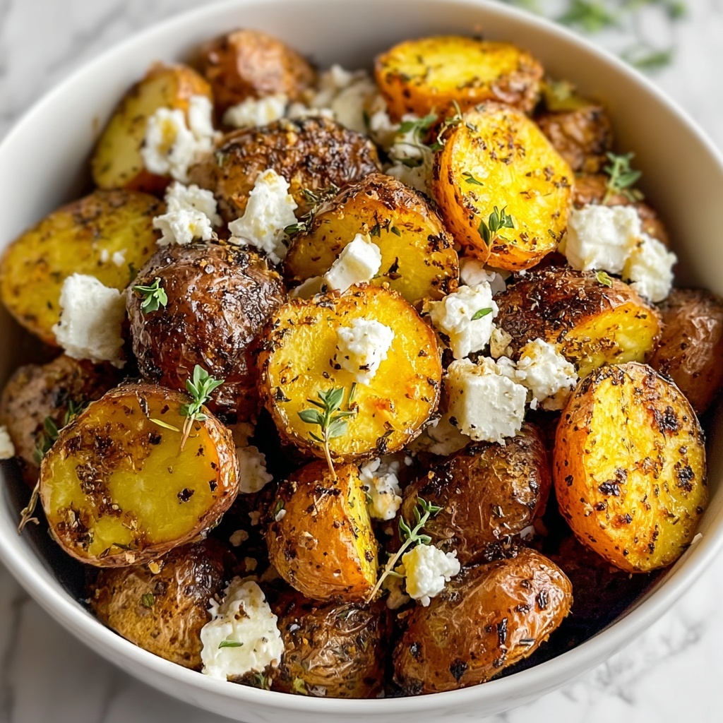 Roasted Potatoes with Baked Feta and Garlic Recipe - Recipe Image