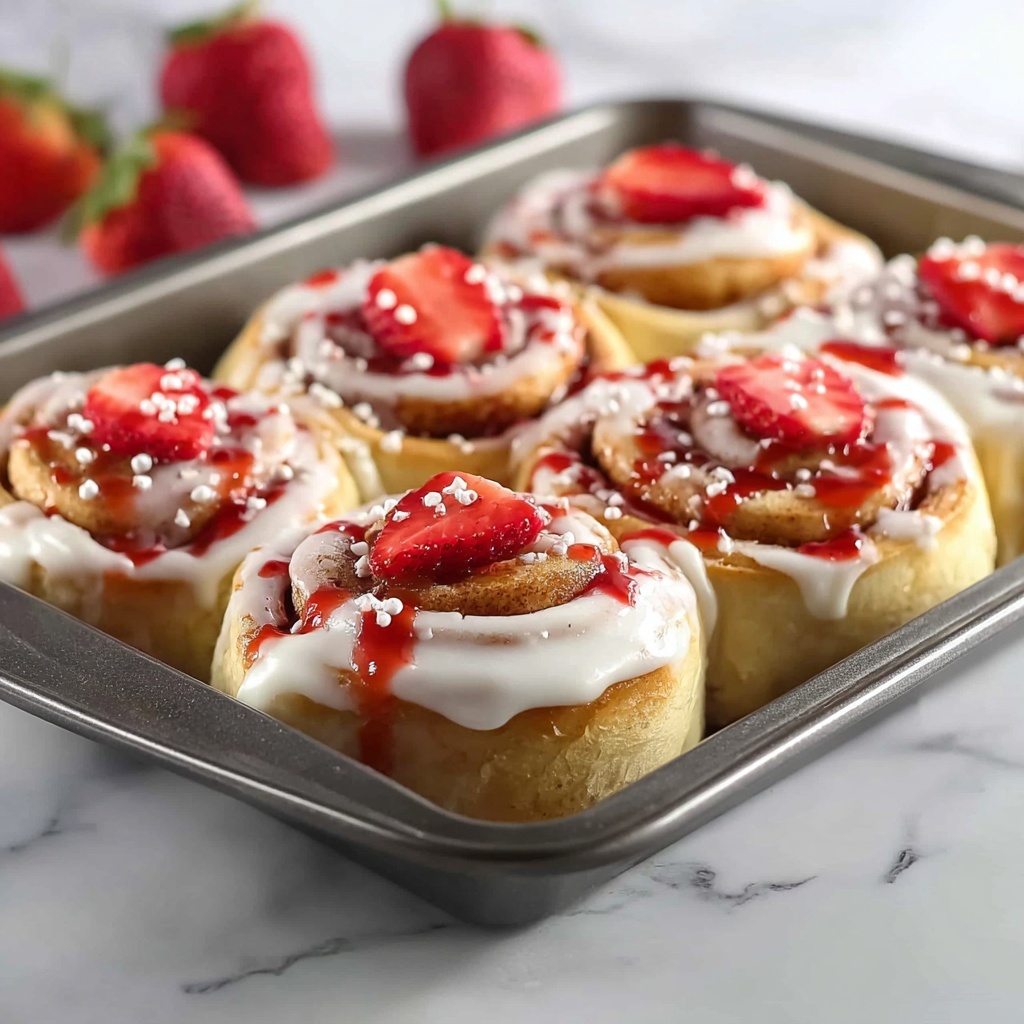 Strawberry Cheesecake Cinnabon Rolls Recipe - Recipe Image