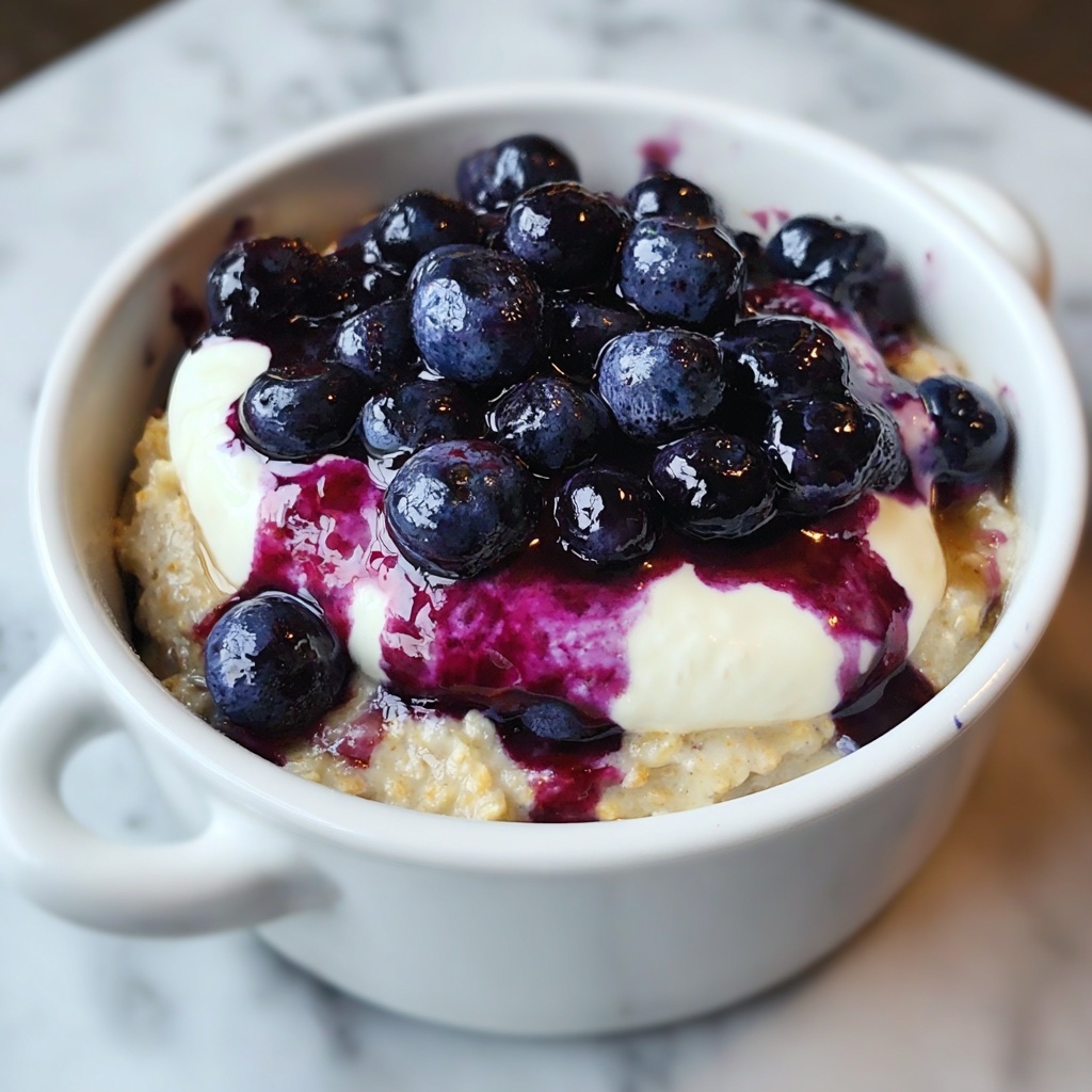 Blueberry Cheesecake Baked Oats Recipe - Recipe Image