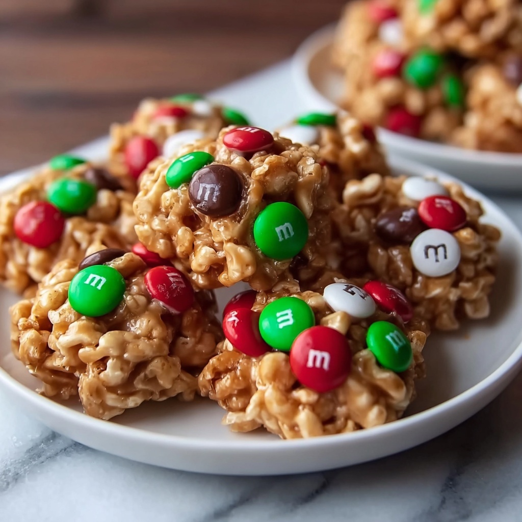 Christmas M&M Peanut Butter Clusters Recipe - Recipe Image
