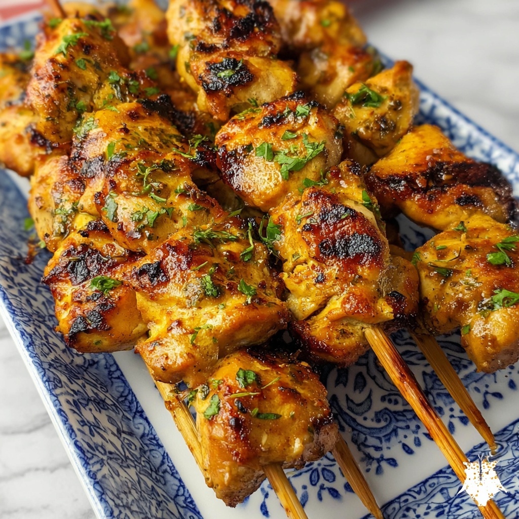 Oven-Baked Chicken Skewers with Lemon and Spices Recipe - Recipe Image