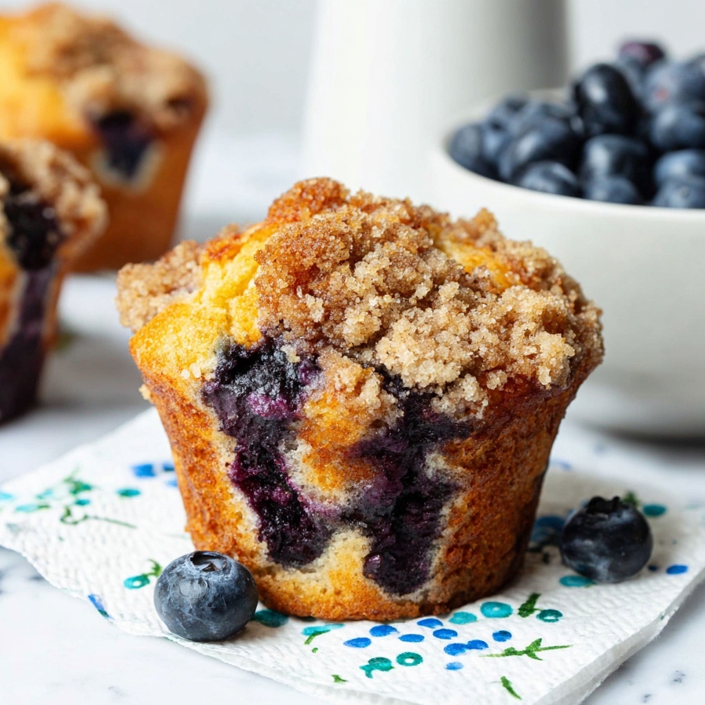 Vegan Blueberry Muffins With Crumb Topping Recipe - Recipe Image
