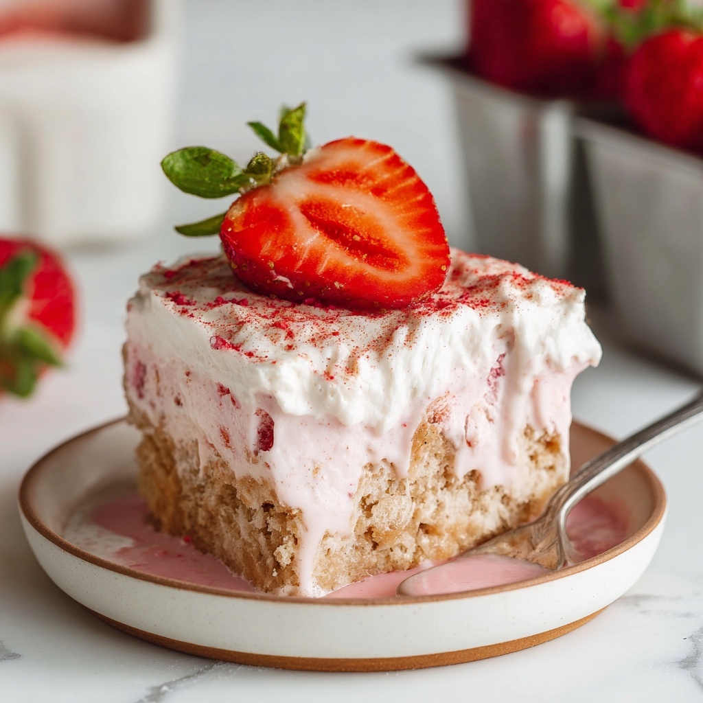 Strawberry Tres Leches (Eggless & Dairy-Free) Recipe - Recipe Image