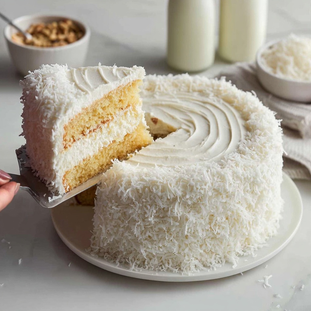 Vegan Coconut Cake With Whipped Cream Cheese Frosting Recipe - Recipe Image