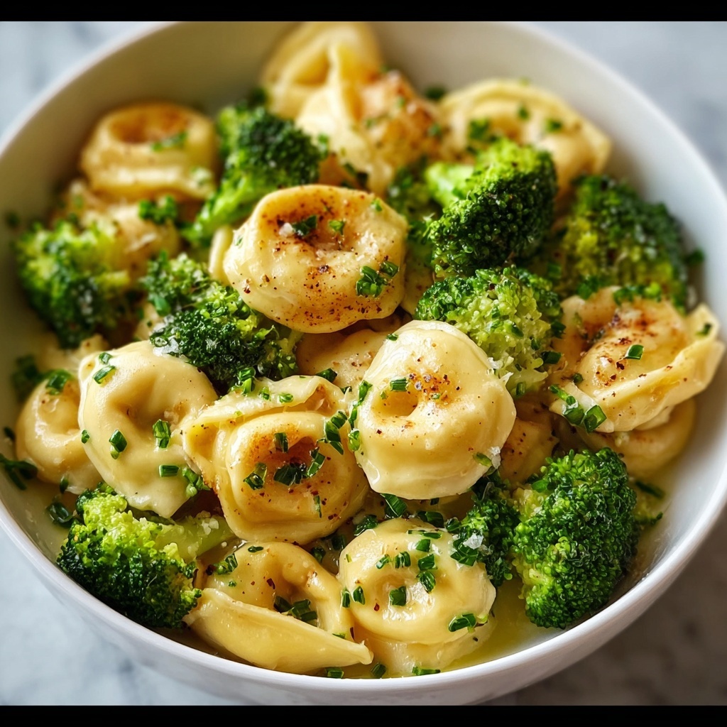 Creamy Garlic Parmesan Tortellini with Chicken & Broccoli Recipe - Recipe Image