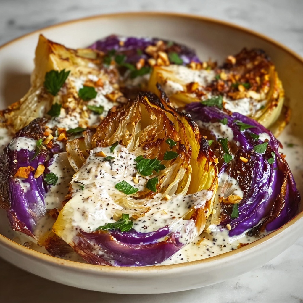 Roasted Cabbage with Creamy Yogurt Sauce Recipe - Recipe Image