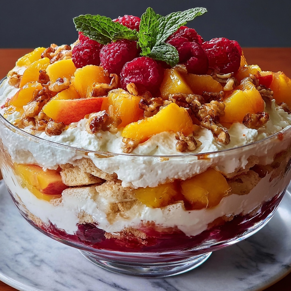 Peach Cobbler Cheesecake Salad: An Easy and Delicious No-Bake Dessert Recipe - Recipe Image