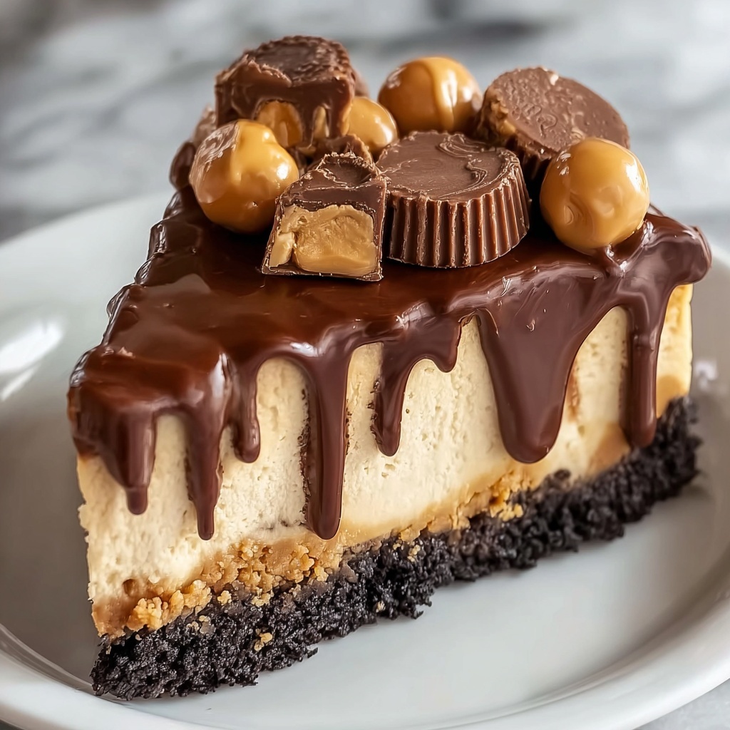 Mouth-Watering Reese's Peanut Butter Cup Cheesecake Recipe - Recipe Image