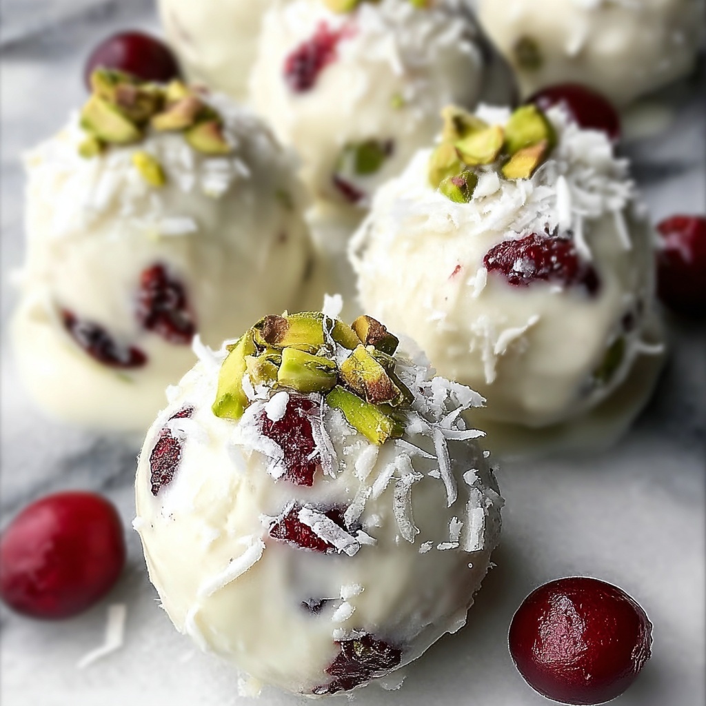Cranberry Pistachio White Chocolate Truffles Recipe - Recipe Image