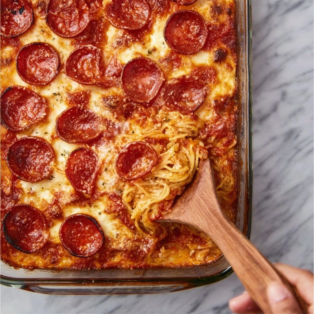Pizza Spaghetti Casserole Recipe - Recipe Image