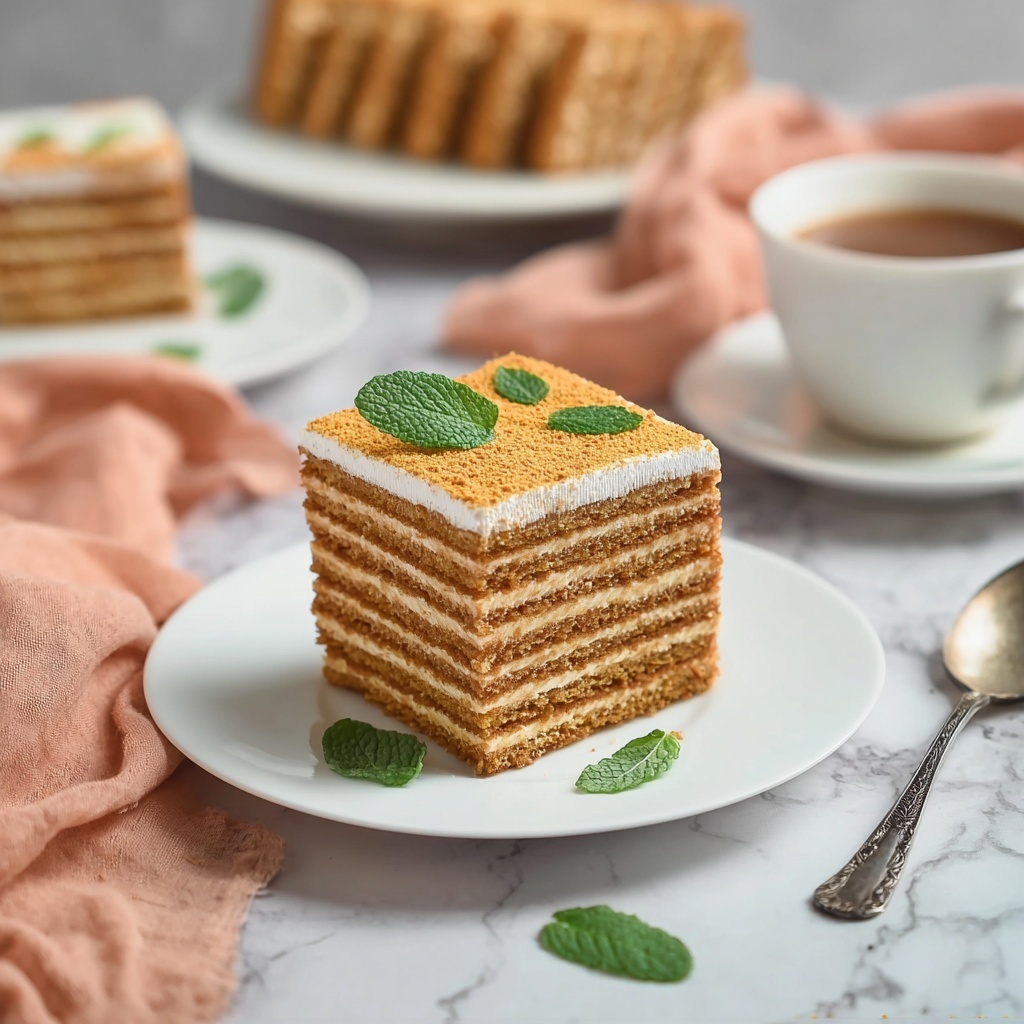 Honey Layer Cake: Medena Pita with Creamy Filling Recipe - Recipe Image