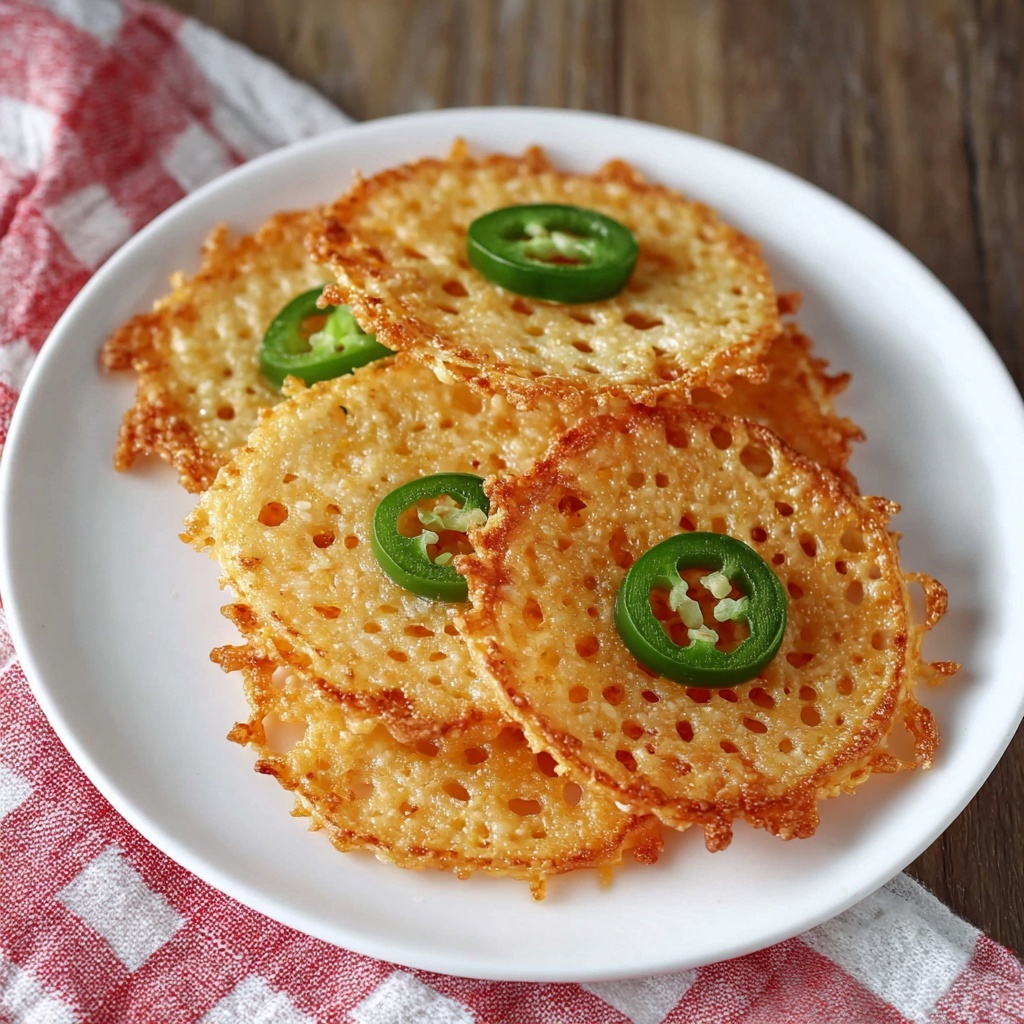 Cheese Crisps with JalapeƱos Recipe - Recipe Image