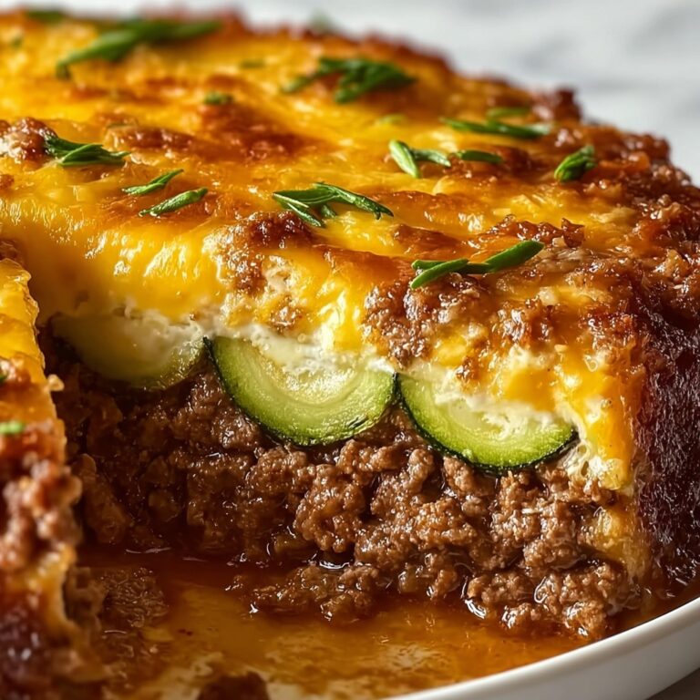 Cheesy Beef & Zucchini Casserole Recipe