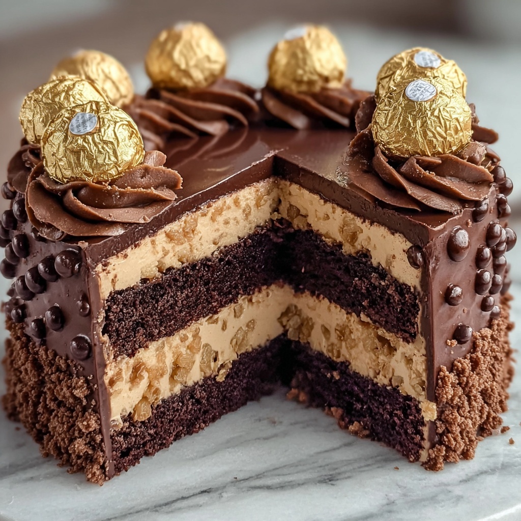 The BEST Ferrero Rocher Cake Recipe - Recipe Image