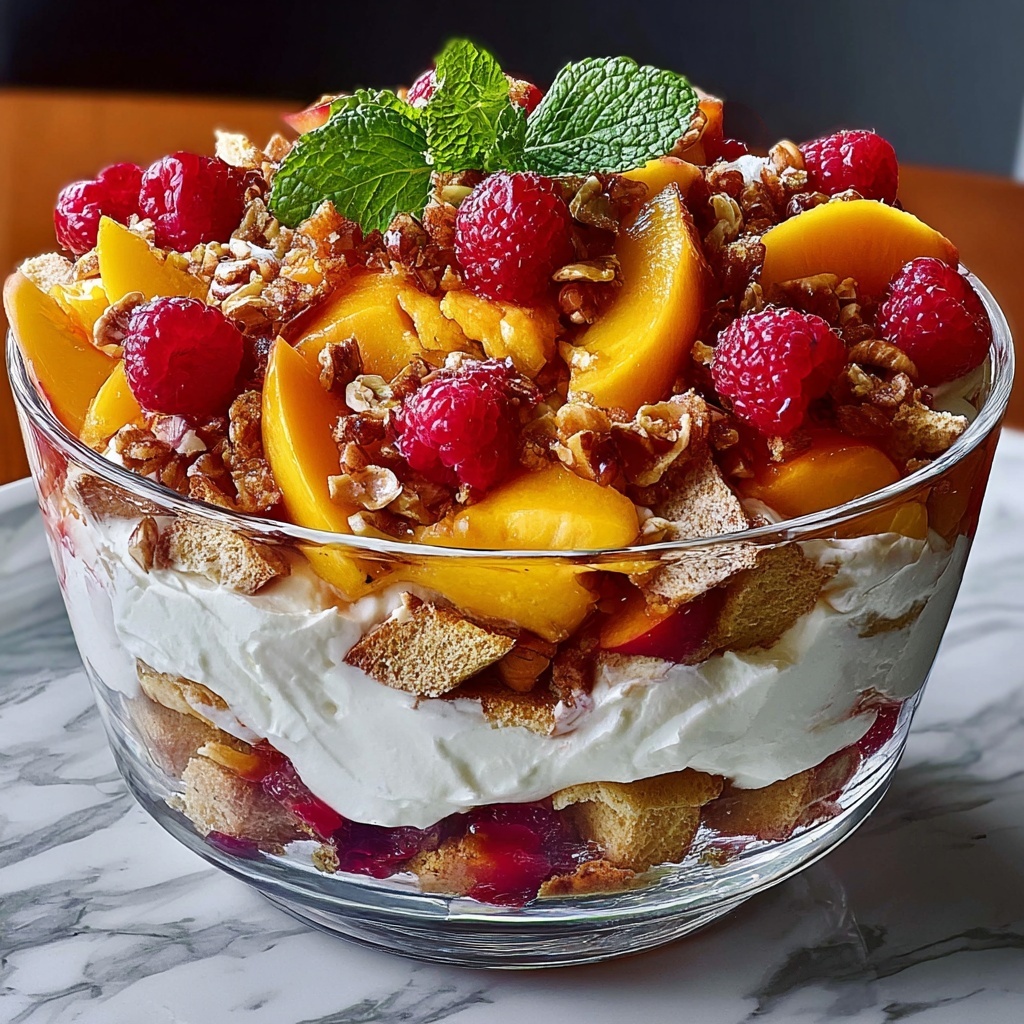 Peach Cobbler Cheesecake Salad: An Easy and Delicious No-Bake Dessert Recipe - Recipe Image