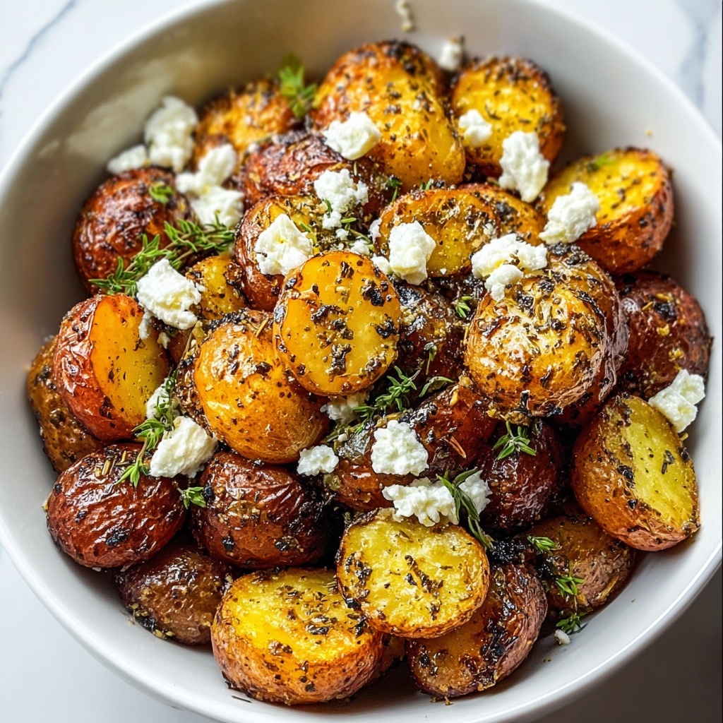 Roasted Potatoes with Baked Feta and Garlic Recipe - Recipe Image