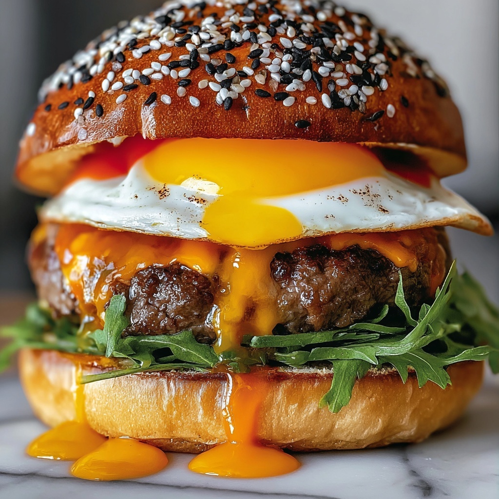 Burger with Fried Egg and Special Sauce Recipe - Recipe Image