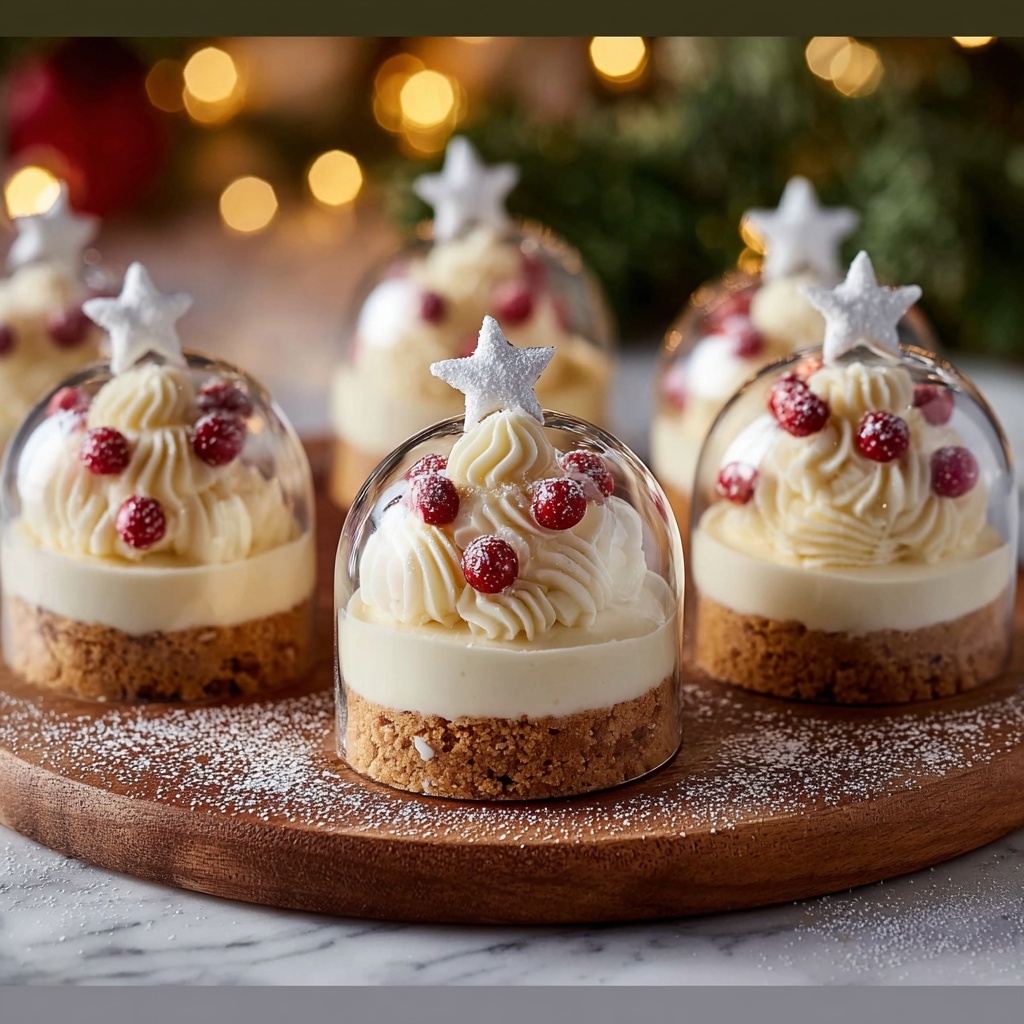 Snow Globe Cheesecake Bites with Cookie Crust Recipe - Recipe Image