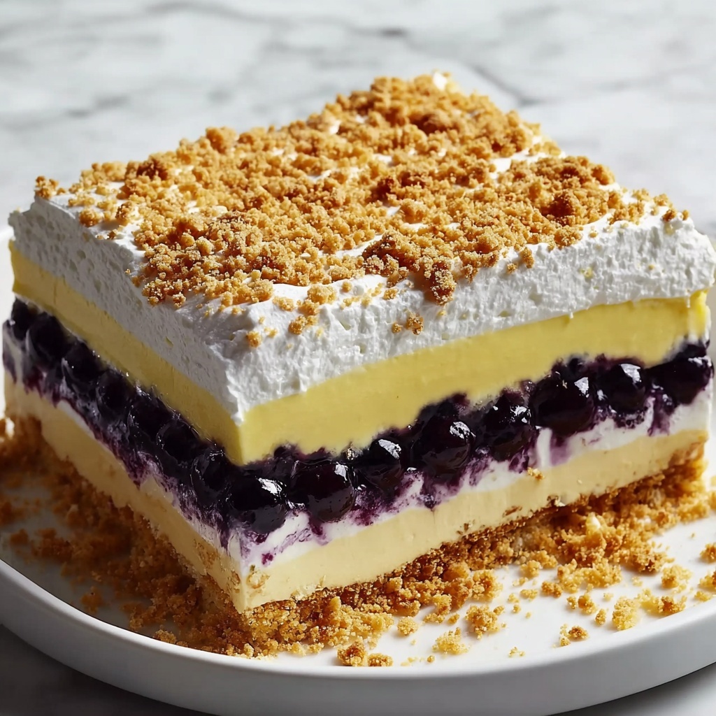 No Bake Lemon Blueberry Dessert Recipe - Recipe Image