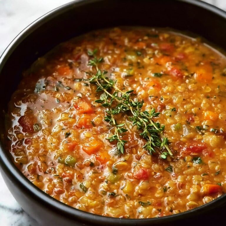 French Lentil Soup with Roasted Red Peppers and Herb-Infused Chicken Recipe