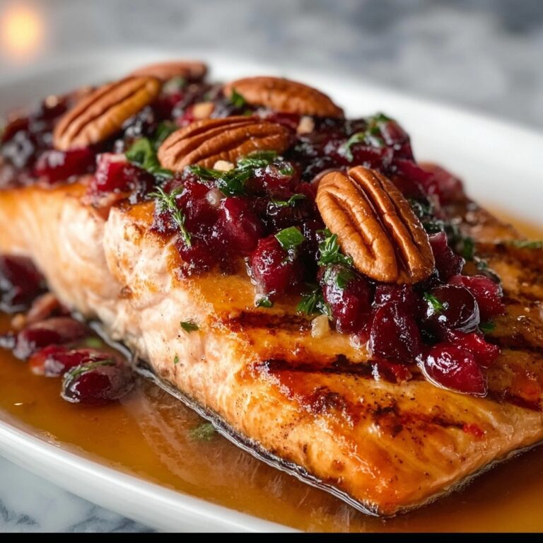 Baked Salmon with Cranberry Salsa and Pecans Recipe