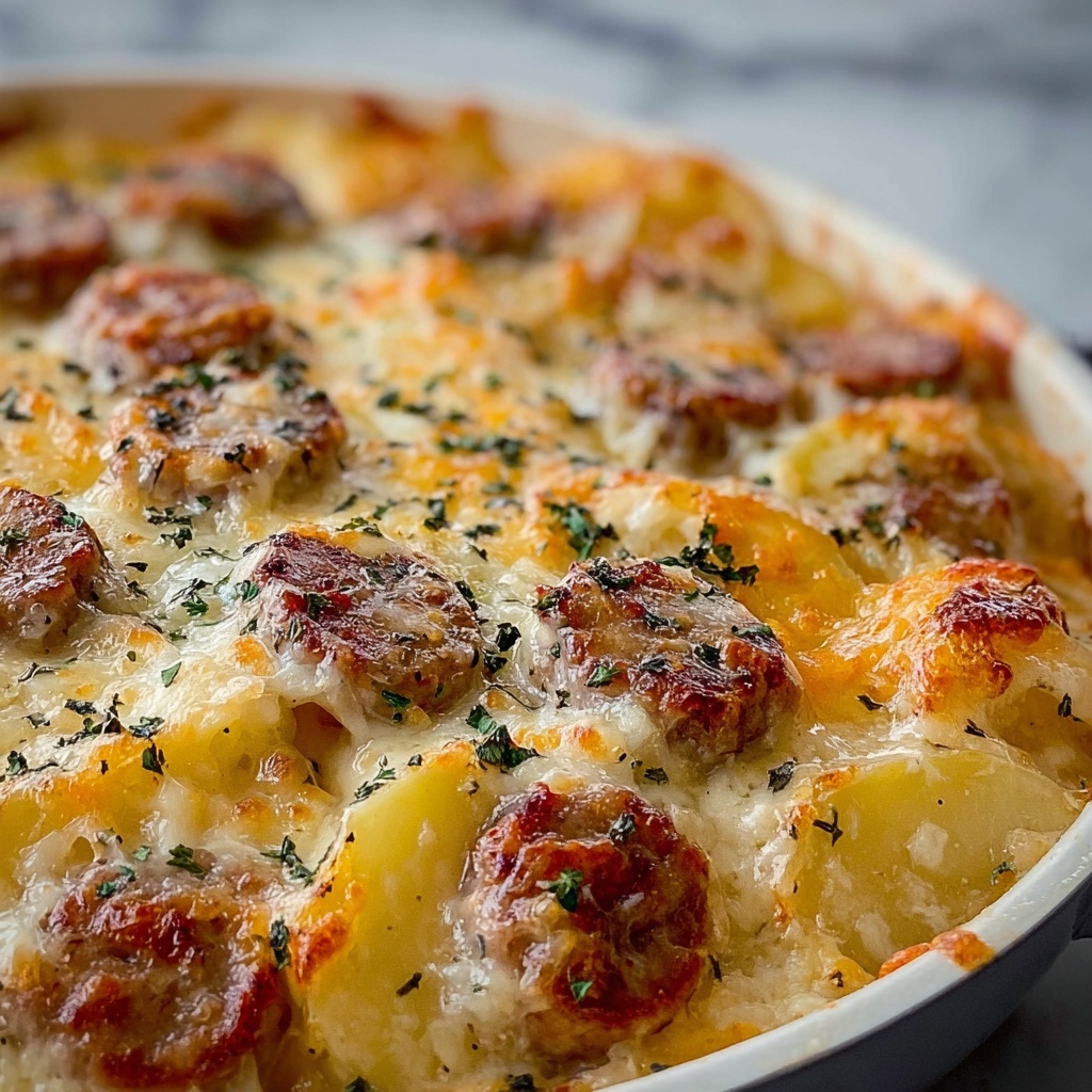Creamy Sausage & Potato Bake Recipe - Recipe Image