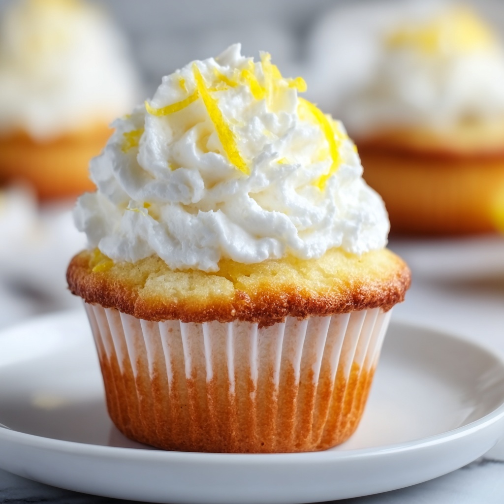 Lemon Muffins with Whipped Cream and Lemon Zest Recipe - Recipe Image