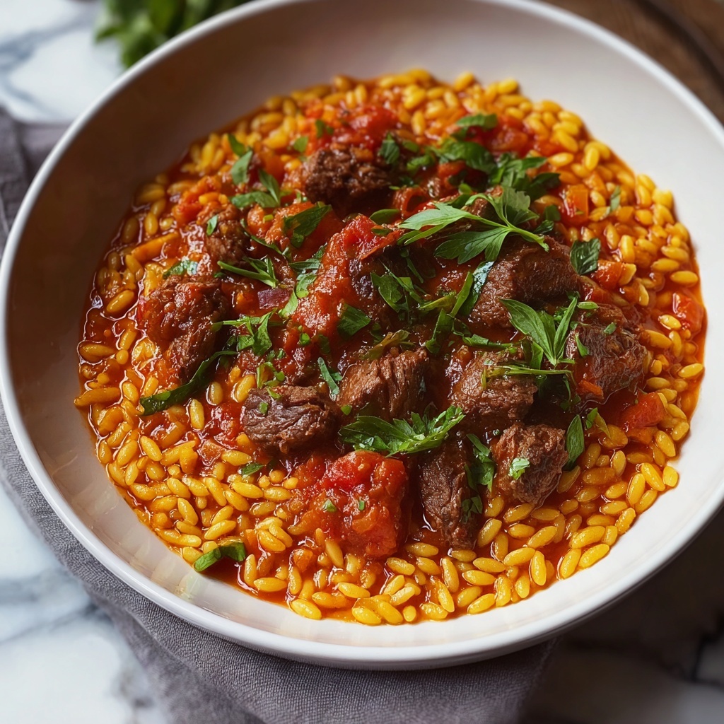 Beef Giouvetsi: A Traditional Greek Beef and Orzo Stew Recipe - Recipe Image