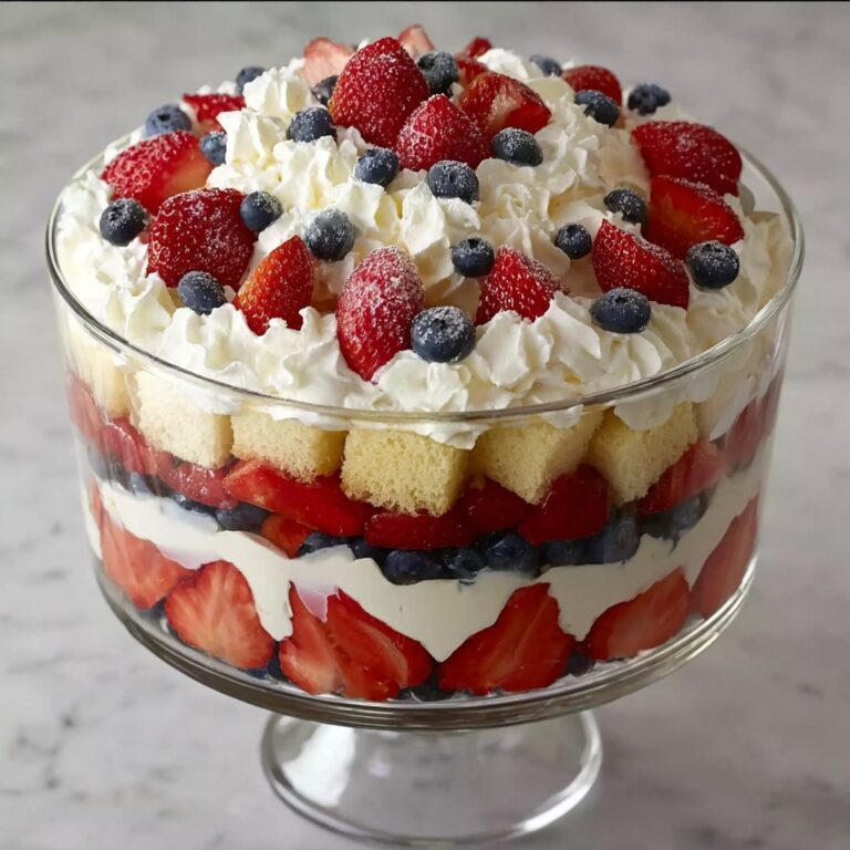 Patriotic Strawberry Blueberry Cheesecake Trifle Recipe