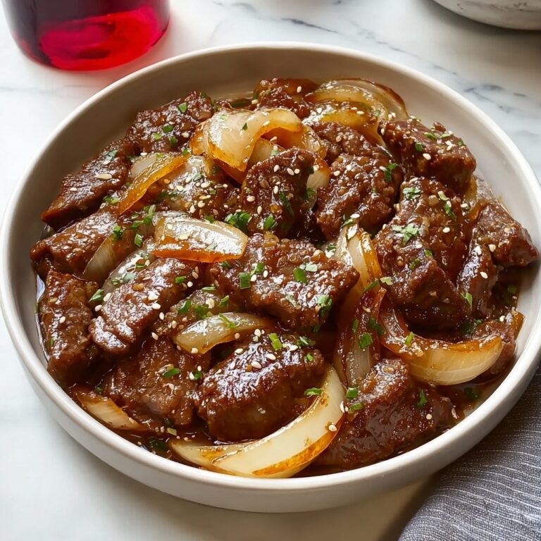 French Onion and Beef Skillet Dinner with Potatoes and Brussels Sprouts Recipe