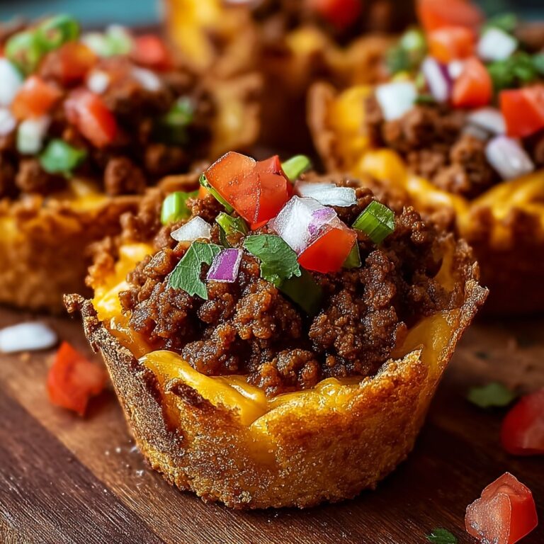 Mini Taco Cupcakes with Zesty Ground Beef and Cheese Recipe