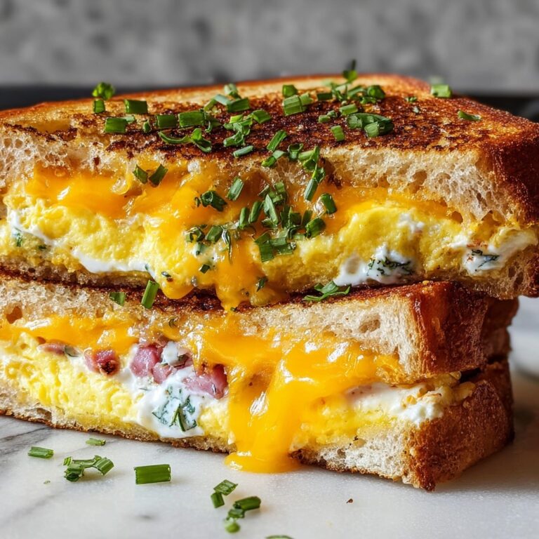Spicy Cheddar & Cream Cheese Egg Sandwich Recipe