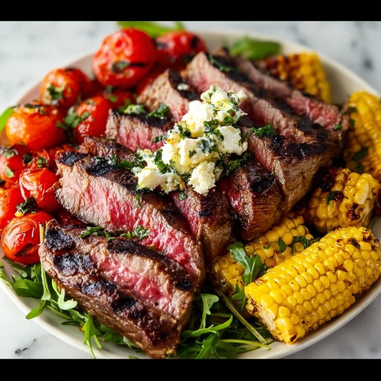 Balsamic Steak Gorgonzola Salad with Grilled Corn Recipe