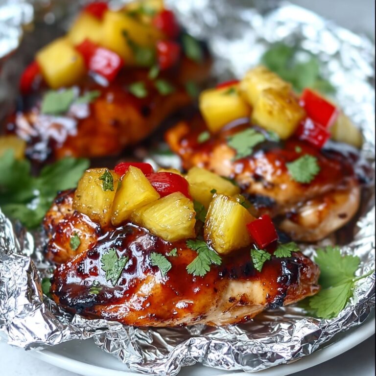 Hawaiian BBQ Chicken Pineapple Foil Packets Recipe