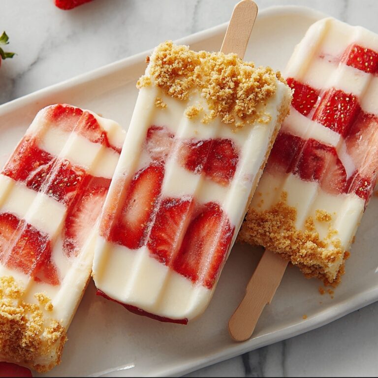 Strawberry Swirl Cheesecake Ice Pops Recipe